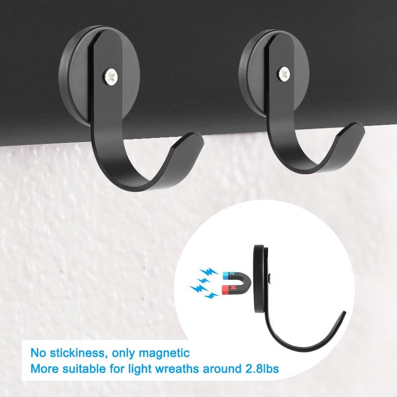 Picowe 4 Pack Magnetic Wreath Hanger Wreath Holder Wreath Hanger Hook for Metal Front Door for Christmas Decorations - Image 5